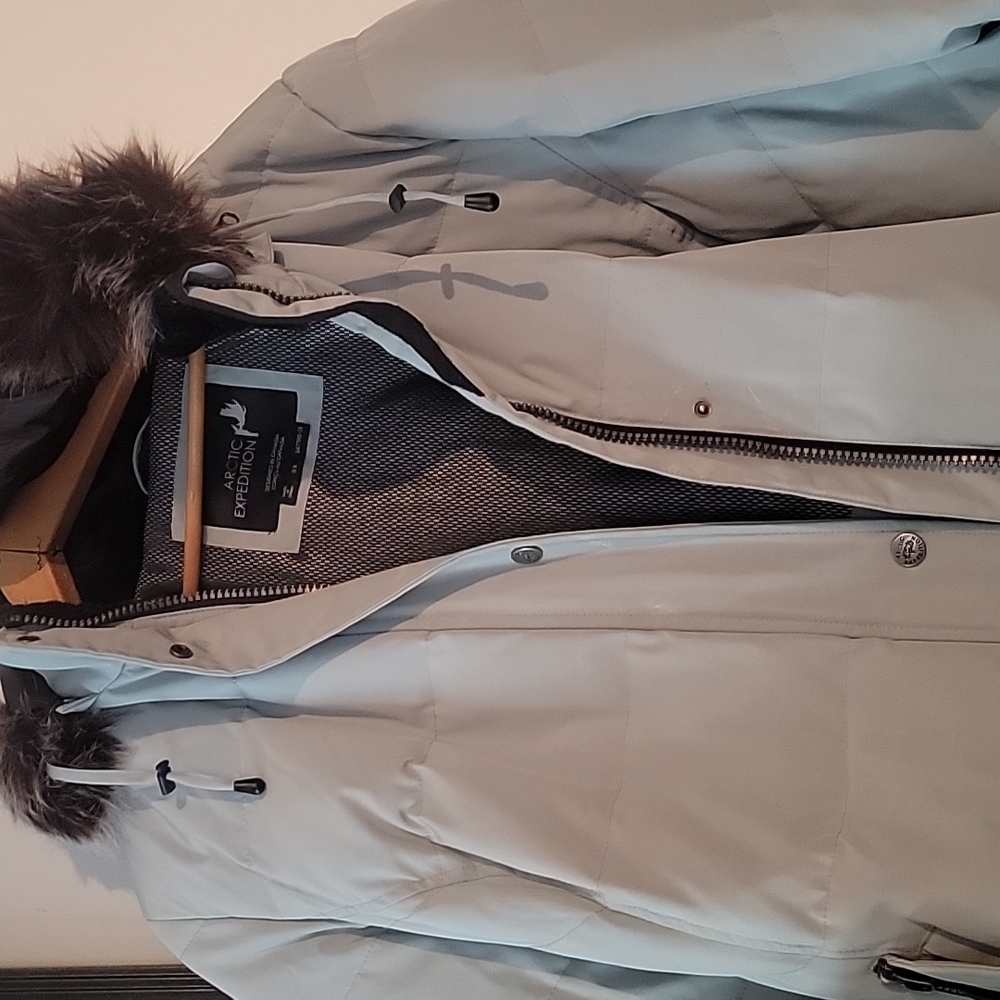 Arctic Expedition Size 3X Quilted Down Coat in Mint